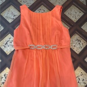Laundry by Shelli Segal Orange Sleeveless Top with Rhinestone Belt